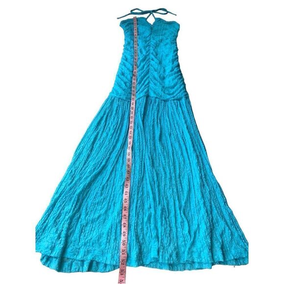 Ganni Ruched Stretch Lace Halter Maxi Dress - Picture 14 of 15